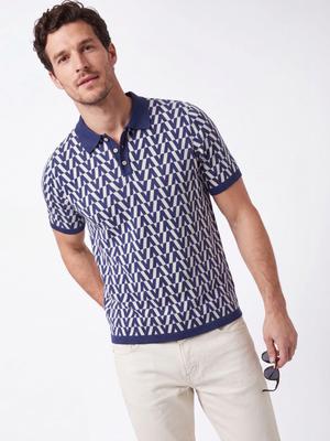 ULUPZ Men Brand Logo Printed Polo Collar T Shirt