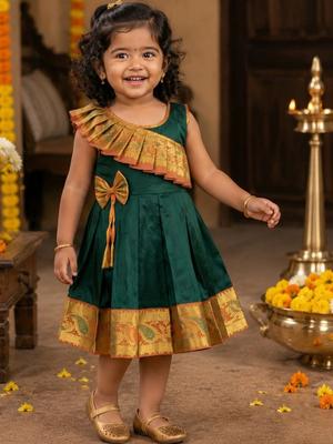 Sethukrishna Self Design Fit & Flare Dress