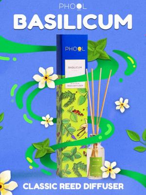 Phool Yellow Basilicum (Basil) Luxury Reed Diffuser Set