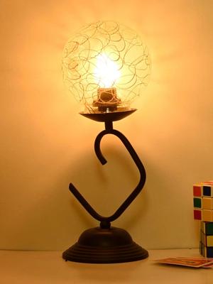 Myntra Elegant Homes White Textured Glass Spherical Table Lamp