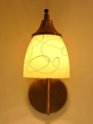 Myntra Elegant Homes Yellow & White Textured Glass Contemporary Wall Lamp
