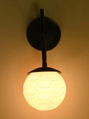 Myntra Elegant Homes White Textured Glass Contemporary Spherical Shaped Wall Lamp