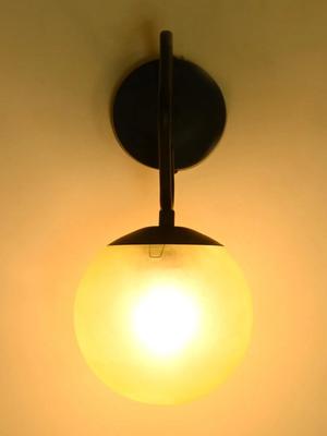 Myntra Elegant Homes Yellow Glass Contemporary Spherical Shaped Wall Lamp