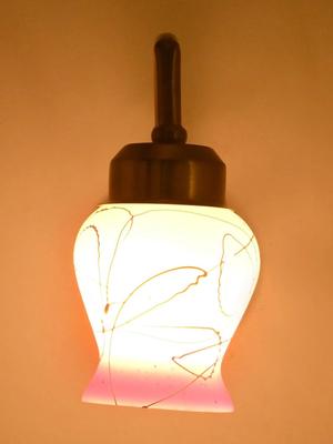 Myntra Elegant Homes Pink & White Glass Contemporary Abstract Shaped Shaped Wall Lamp