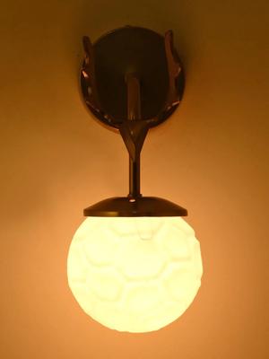 Myntra Elegant Homes White Textured Glass Spherical Shaped Wall Lamp