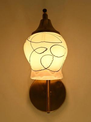 Myntra Elegant Homes Black & White Glass Traditional Wall Lamp