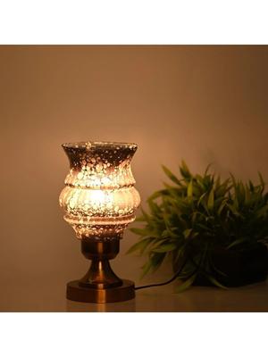 Myntra Elegant Homes Black Textured Metal Frusturical Shaped Table Lamp