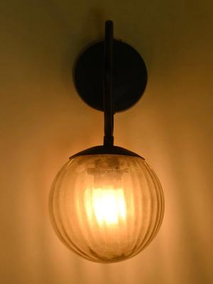 Myntra Elegant Homes Gold Toned Textured Glass Contemporary Spherical Shaped Wall Lamp