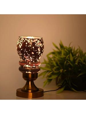 Myntra Elegant Homes Black Printed Metal Cylindrical Shaped Table Lamp