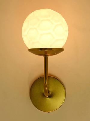 Myntra Elegant Homes White Textured Glass Contemporary Spherical Shaped Wall Lamp