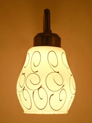 Myntra Elegant Homes White Printed Glass Traditional Wall Lamp