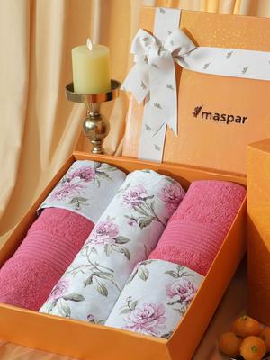 MASPAR 6 Pieces White Bed Bath Set Bedsheet Pillowcase & Bath Towel Set With Gift Box