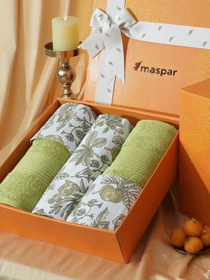 MASPAR 6 Pieces White Bed Bath Set Bedsheet Pillowcase & Bath Towel Set With Gift Box