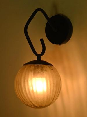 Myntra Elegant Homes Yellow Textured Metal Contemporary Spherical Shaped Wall Lamp