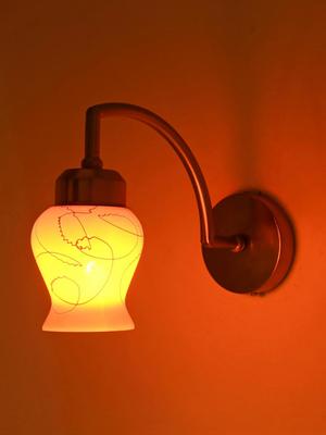 Myntra Elegant Homes Orange & White Printed Metal Contemporary Wall Lamp