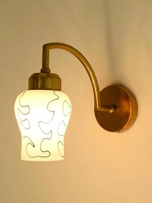 Myntra Elegant Homes White & Black Printed Metal Traditional Wall Lamp