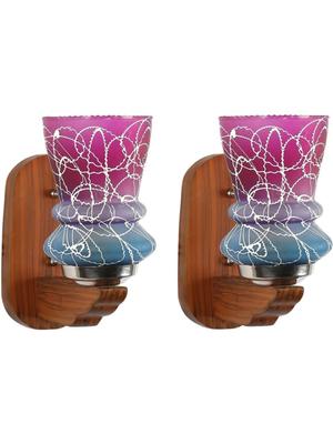 Myntra Elegant Homes Pink & White Glass Contemporary Abstract Shaped Shaped Wall Lamp