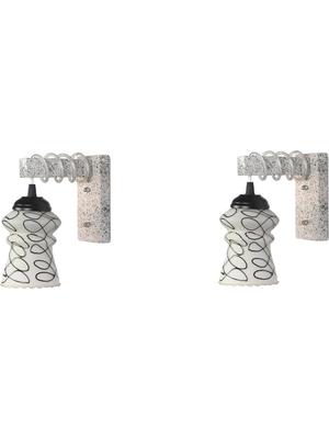 Myntra Elegant Homes Black & White Printed Glass Contemporary Abstract Shaped Shaped Wall Lamp