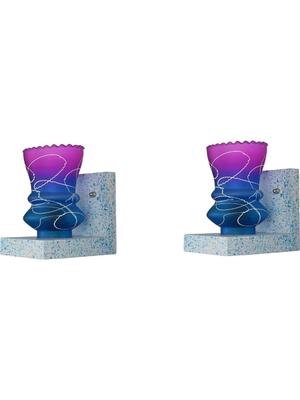Myntra Elegant Homes Pink & White Printed Glass Contemporary Abstract Shaped Shaped Wall Lamp