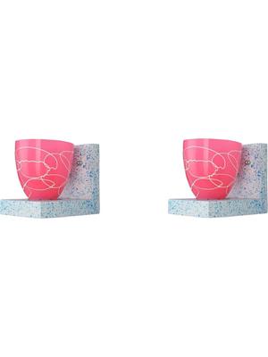 Myntra Elegant Homes Pink & White Printed Glass Contemporary Frustum Shaped Wall Lamp
