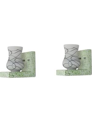 Myntra Elegant Homes Black & White Printed Glass Contemporary Abstract Shaped Shaped Wall Lamp