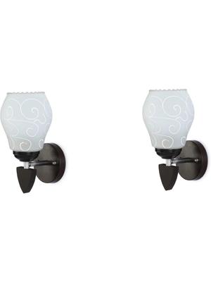Myntra Elegant Homes White Printed Glass Contemporary Abstract Shaped Shaped Wall Lamp