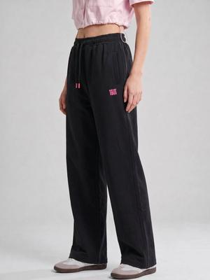 ONEOUT Women Wide Leg Brand Logo Training Track Pants