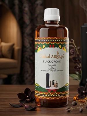 GLOBAL AROMA Brown Black Orchid Aroma Oil Reed Diffuser 400 Ml