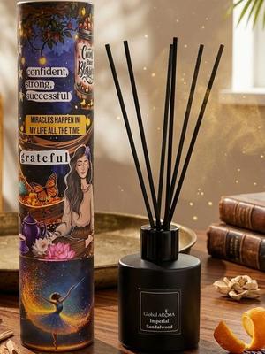GLOBAL AROMA Black Imperial Sandalwood Aroma Oil Reed Diffuser 50 Ml