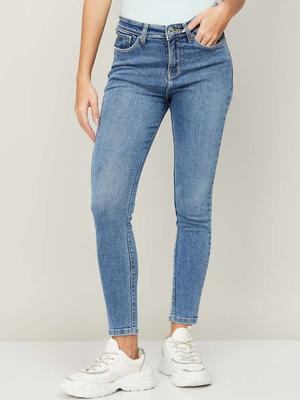 Xpose Women Blue Comfort Slim Fit High-Rise Light Fade Stretchable Jeans