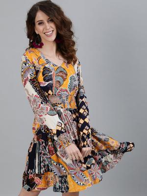 Ishin Fit and Flare Floral Mini Dress