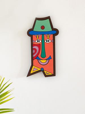 ExclusiveLane African Boho Mask Wood Ethnic Motifs Antique Hanging Hall Wall Masks 13In