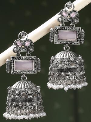 OOMPH Artificial Stones Domed Shape Jhumkas
