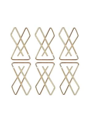 VAMA Women 12 Pcs Gold Plated Clip On Saree Pleats Dupatta Pin Brooch