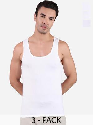 FREECULTR Pack Of 3 Organic Cotton Basic Regular Fit Innerwear Vests