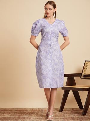 MINT STREET Floral Printed A Line Dress