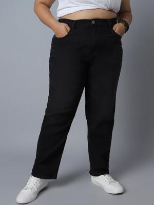 Freeform by High Star Women Plus Size Straight Fit High-Rise Clean Look Stretchable Jeans