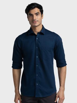 ColorPlus Cotton Tailored Fit Spread Collar Curved Casual Shirt