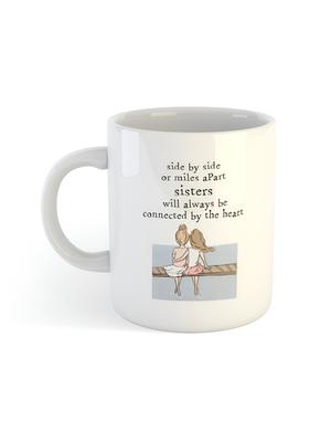 ARTBUG White Typography Ceramic Microwave Safe Mug-325ml