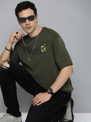 R.Code By The Roadster Life Co. Men Brand Logo Printed T Shirt
