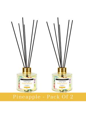 Soul & Scents Pack Of 2 Pineapple Reed Diffuser Set 120 Ml With 6 Sticks Each