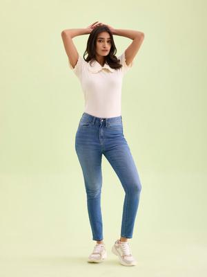 Go Colors Women Skinny Fit Heavy Fade Jeans