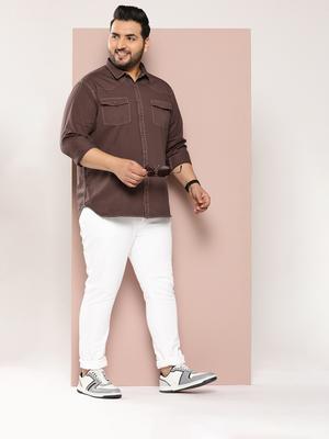 Sztori Men Plus Size Classic Pure Cotton Casual Shirt