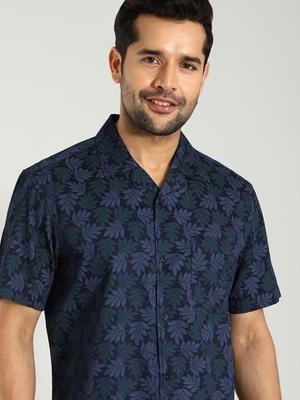 Indian Terrain Men Classic Slim Fit Floral Opaque Printed Casual Shirt