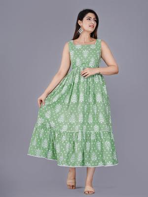 Mintmarie Floral Print A-Line Midi Dress