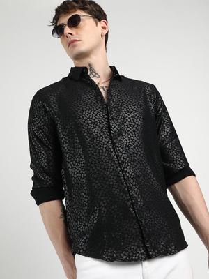Campus Sutra Men Micro Ditsy Printed Comfort Spread Collar Pavement Casual Shirt
