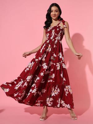 Trend Arrest Women Floral Print Fit and Flare  Maxi Dress