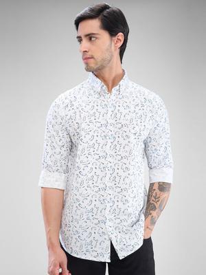 SPYKAR Men Slim Fit Conversational Printed Pure Cotton Casual Shirt