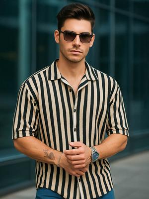 Maniac Men Comfort Opaque Striped Casual Shirt
