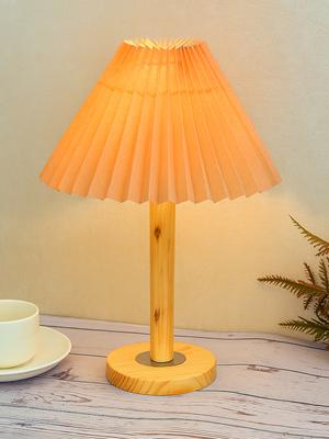 Homesake Warm Yellow Wood Bell Solid High Quality Electrical Table Lamps